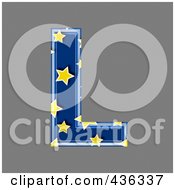 3d Blue Starry Symbol Capital Letter L by chrisroll