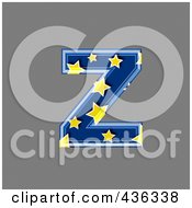 Poster, Art Print Of 3d Blue Starry Symbol Lowercase Letter Z