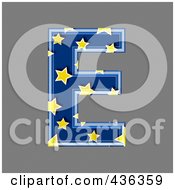 Poster, Art Print Of 3d Blue Starry Symbol Capital Letter E