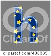 Poster, Art Print Of 3d Blue Starry Symbol Lowercase Letter H