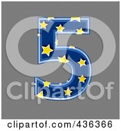 3d Blue Starry Symbol Number 5 by chrisroll