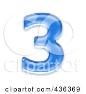 3d Blue Symbol Number 3