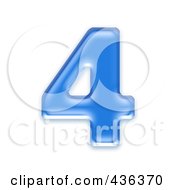 Royalty Free RF Clipart Illustration Of A 3d Blue Symbol Number 4