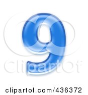 3d Blue Symbol Number 9 by chrisroll
