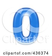 Royalty Free RF Clipart Illustration Of A 3d Blue Symbol Number 0 by chrisroll