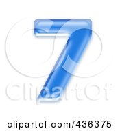 3d Blue Symbol Number 7