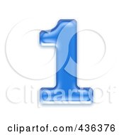 Royalty Free RF Clipart Illustration Of A 3d Blue Symbol Number 1 by chrisroll