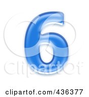 3d Blue Symbol Number 6