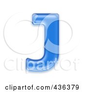 Royalty Free RF Clipart Illustration Of A 3d Blue Symbol Capital Letter J by chrisroll