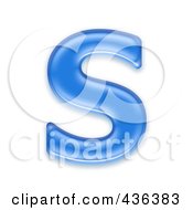 Royalty Free RF Clipart Illustration Of A 3d Blue Symbol Capital Letter S by chrisroll