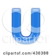 Royalty Free RF Clipart Illustration Of A 3d Blue Symbol Capital Letter U by chrisroll