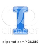 Royalty Free RF Clipart Illustration Of A 3d Blue Symbol Capital Letter I by chrisroll