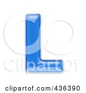 Royalty Free RF Clipart Illustration Of A 3d Blue Symbol Capital Letter L by chrisroll