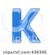 Poster, Art Print Of 3d Blue Symbol Capital Letter K