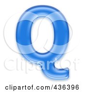 3d Blue Symbol Capital Letter Q