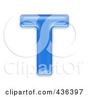 3d Blue Symbol Capital Letter T