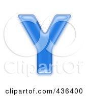 3d Blue Symbol Capital Letter Y