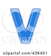 3d Blue Symbol Capital Letter V