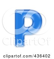Royalty Free RF Clipart Illustration Of A 3d Blue Symbol Capital Letter P by chrisroll