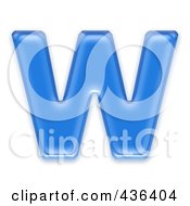 Royalty Free RF Clipart Illustration Of A 3d Blue Symbol Capital Letter W by chrisroll
