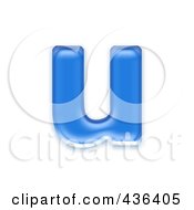 Poster, Art Print Of 3d Blue Symbol Lowercase Letter U