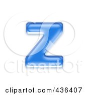3d Blue Symbol Lowercase Letter Z