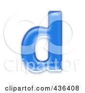 3d Blue Symbol Lowercase Letter D