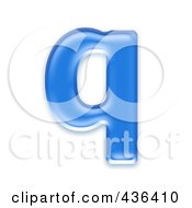 3d Blue Symbol Lowercase Letter Q