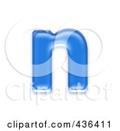 3d Blue Symbol Lowercase Letter N