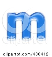3d Blue Symbol Lowercase Letter M