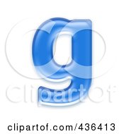 3d Blue Symbol Lowercase Letter G