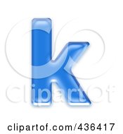 Poster, Art Print Of 3d Blue Symbol Lowercase Letter K