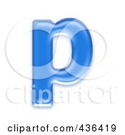 3d Blue Symbol Lowercase Letter P