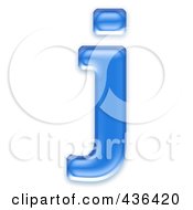 3d Blue Symbol Lowercase Letter J