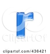 Royalty Free RF Clipart Illustration Of A 3d Blue Symbol Lowercase Letter R by chrisroll