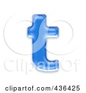 3d Blue Symbol Lowercase Letter T