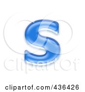 3d Blue Symbol Lowercase Letter S