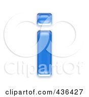 Royalty Free RF Clipart Illustration Of A 3d Blue Symbol Lowercase Letter I by chrisroll