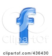 3d Blue Symbol Lowercase Letter F