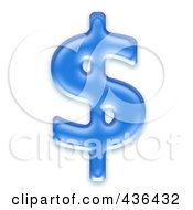 Poster, Art Print Of 3d Blue Symbol Dollar