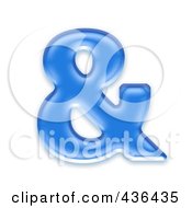 3d Blue Symbol Ampersand