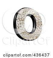 3d Cracked Earth Symbol Capital Letter O