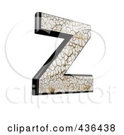 Poster, Art Print Of 3d Cracked Earth Symbol Capital Letter Z