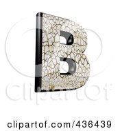 3d Cracked Earth Symbol Capital Letter B