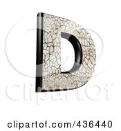 3d Cracked Earth Symbol Capital Letter D