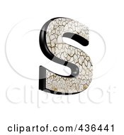 3d Cracked Earth Symbol Capital Letter S