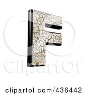 Poster, Art Print Of 3d Cracked Earth Symbol Capital Letter F