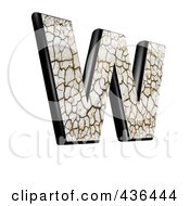 3d Cracked Earth Symbol Capital Letter W