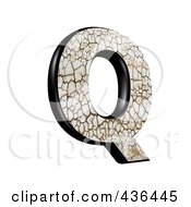 3d Cracked Earth Symbol Capital Letter Q