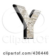 3d Cracked Earth Symbol Capital Letter Y
